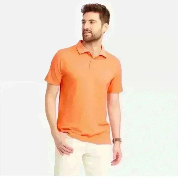 NWT Goodfellow & Co. Orange Striped Polo Shirt Size XXL. - Picture 1 of 6
